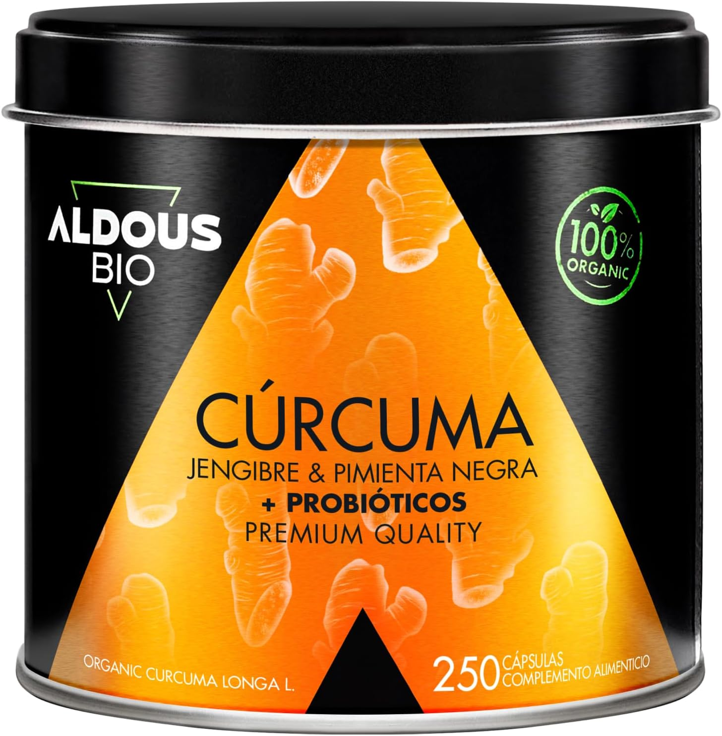 250 Cápsulas PROBIÓTICOS + BIO Cúrcuma Con Jengibre Y Pimienta Negra - 1460Mg -