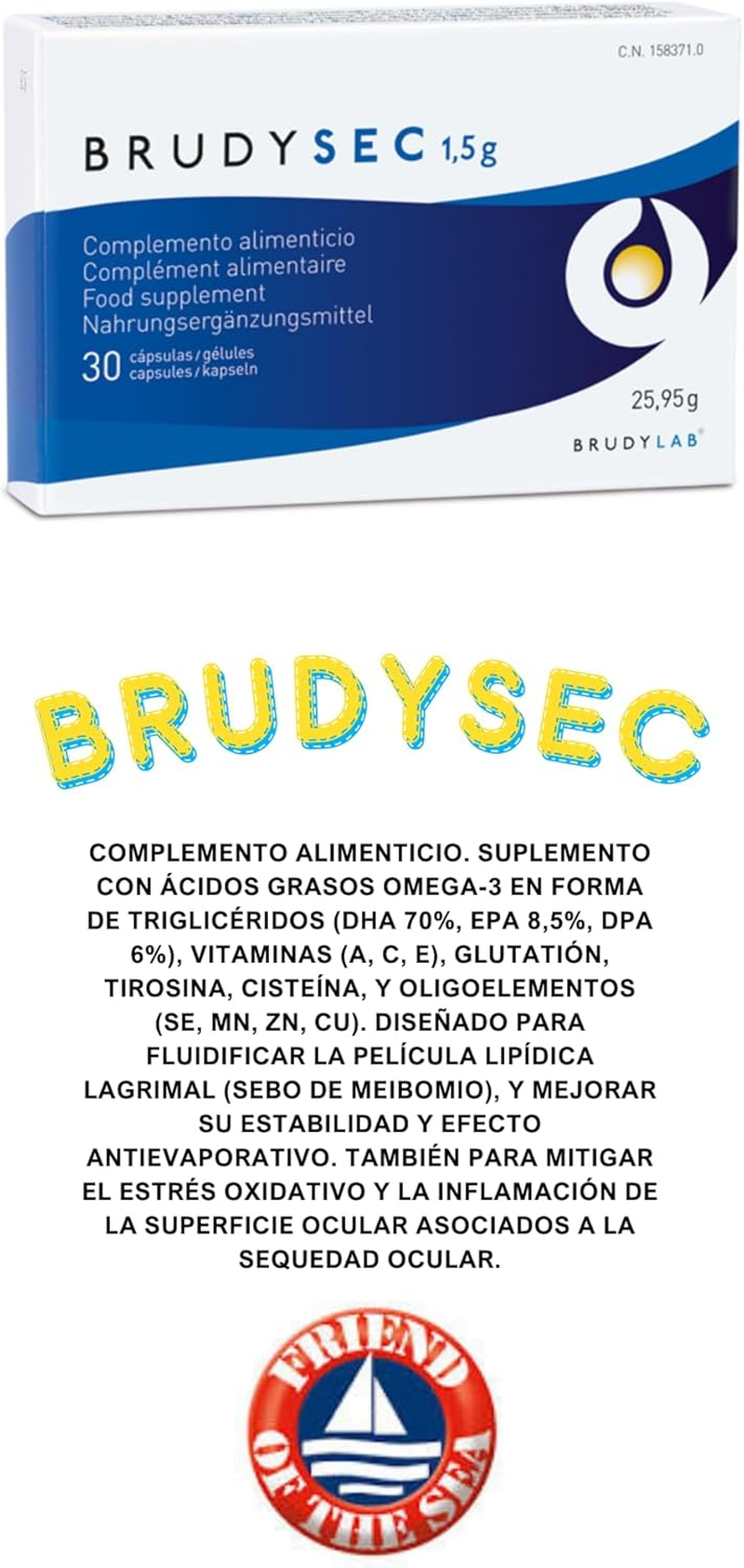 Miniatura: BRUDYLAB - Brudy Sec 1,5G - Complemento Alimenticio Para La Salud Ocular Con Ome