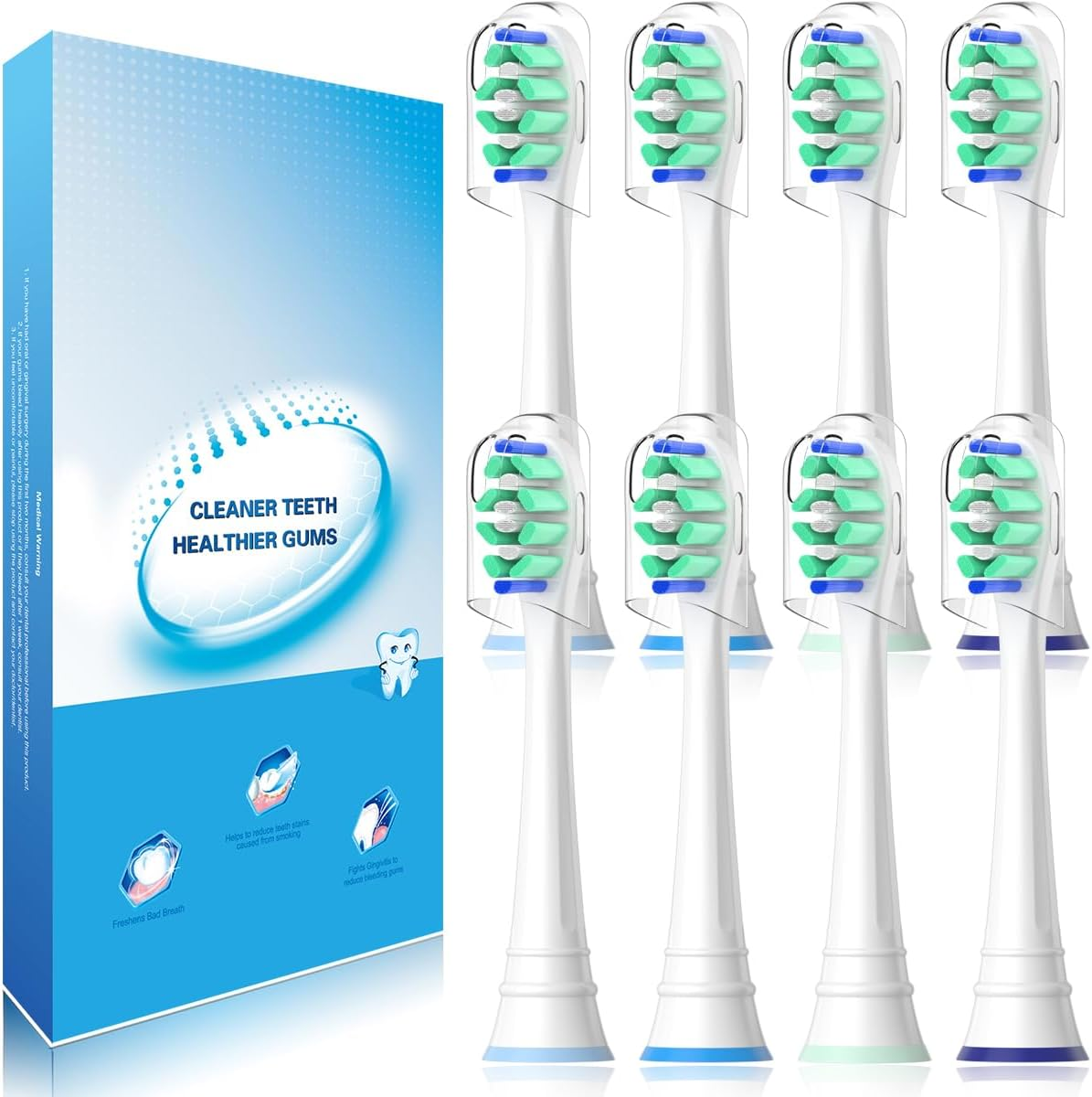 Cabezales Compatible Con Philips Sonicare Cepillo Eléctrico, 8Er Recambio Cepill