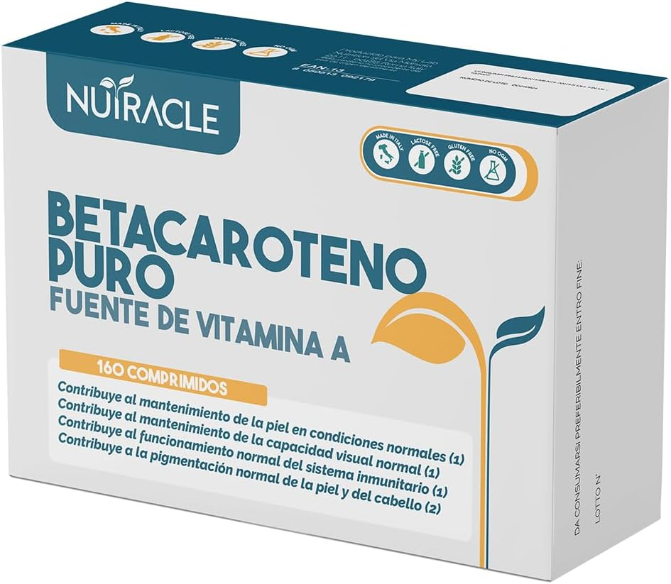 Betacaroteno 160 Comprimidos | Suplemento De Beta-Caroteno Y Cobre Para Un Bronc