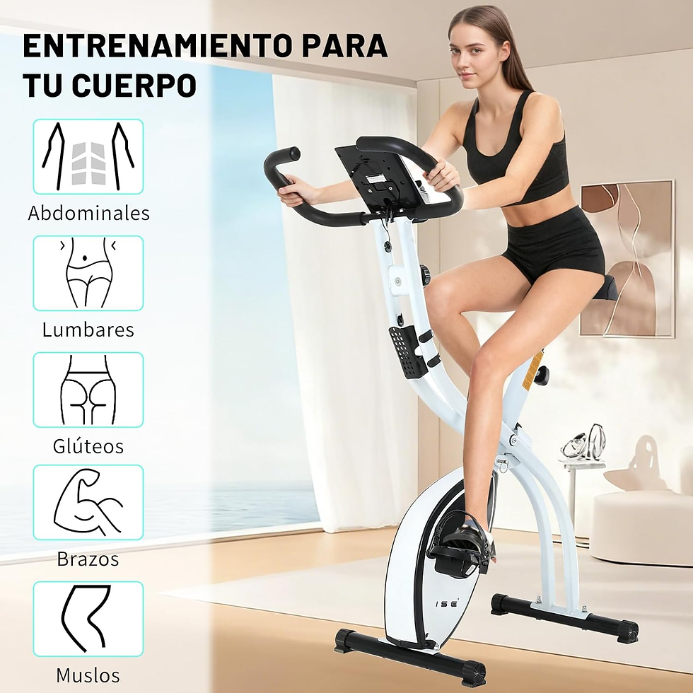 Miniatura: ISE Bicicleta Estática Plegable Cardio Training Fitness 8 Niveles De Resistencia