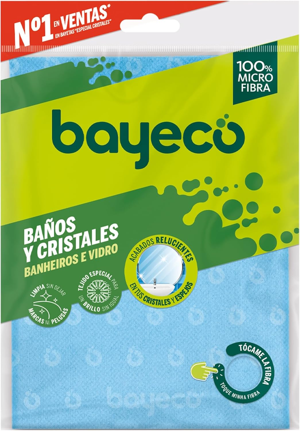 Bayeco - Bayeta Cristales Y Baños - Solución Perfecta Para Espejos, Cristales Y