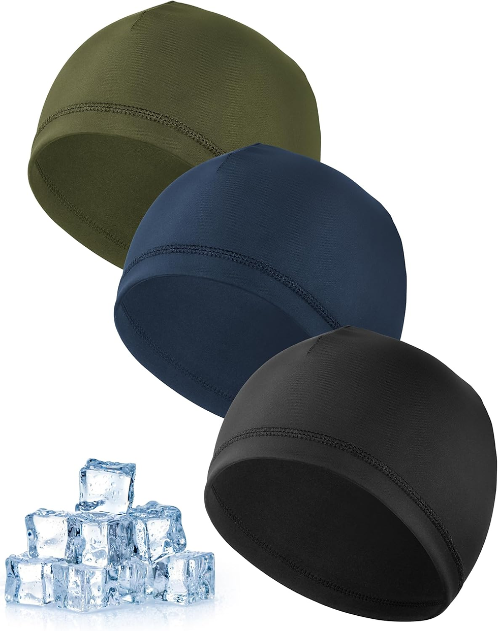 Miniatura: MELLIEX 3 Piezas Gorro Para Hombre Mujer, Transpirable Seda Helada Running Skull