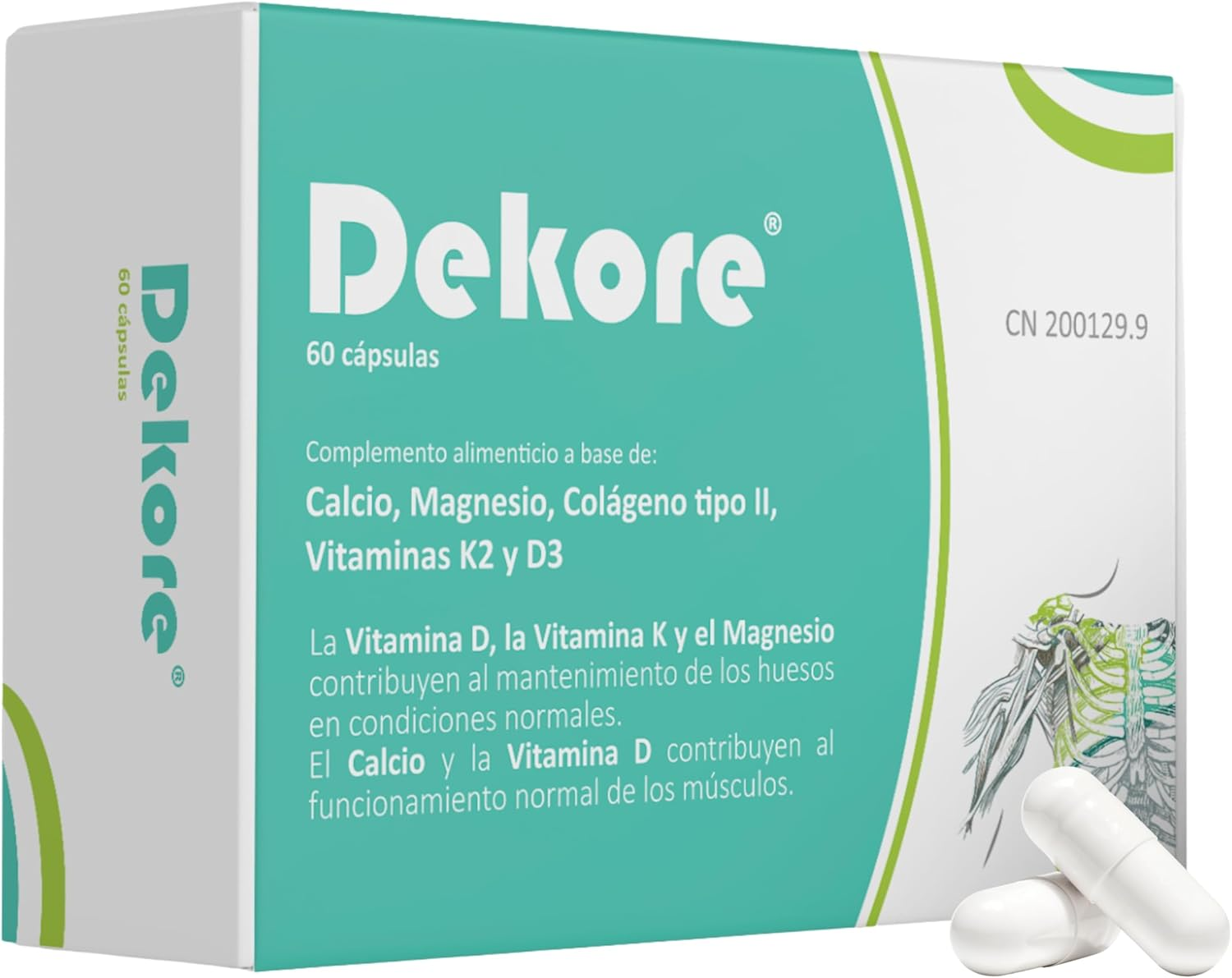 Dekore® De Margan Biotech, 60 Cápsulas | Vitamina D3 | Vitamina K2 (MK7) | Bisgl
