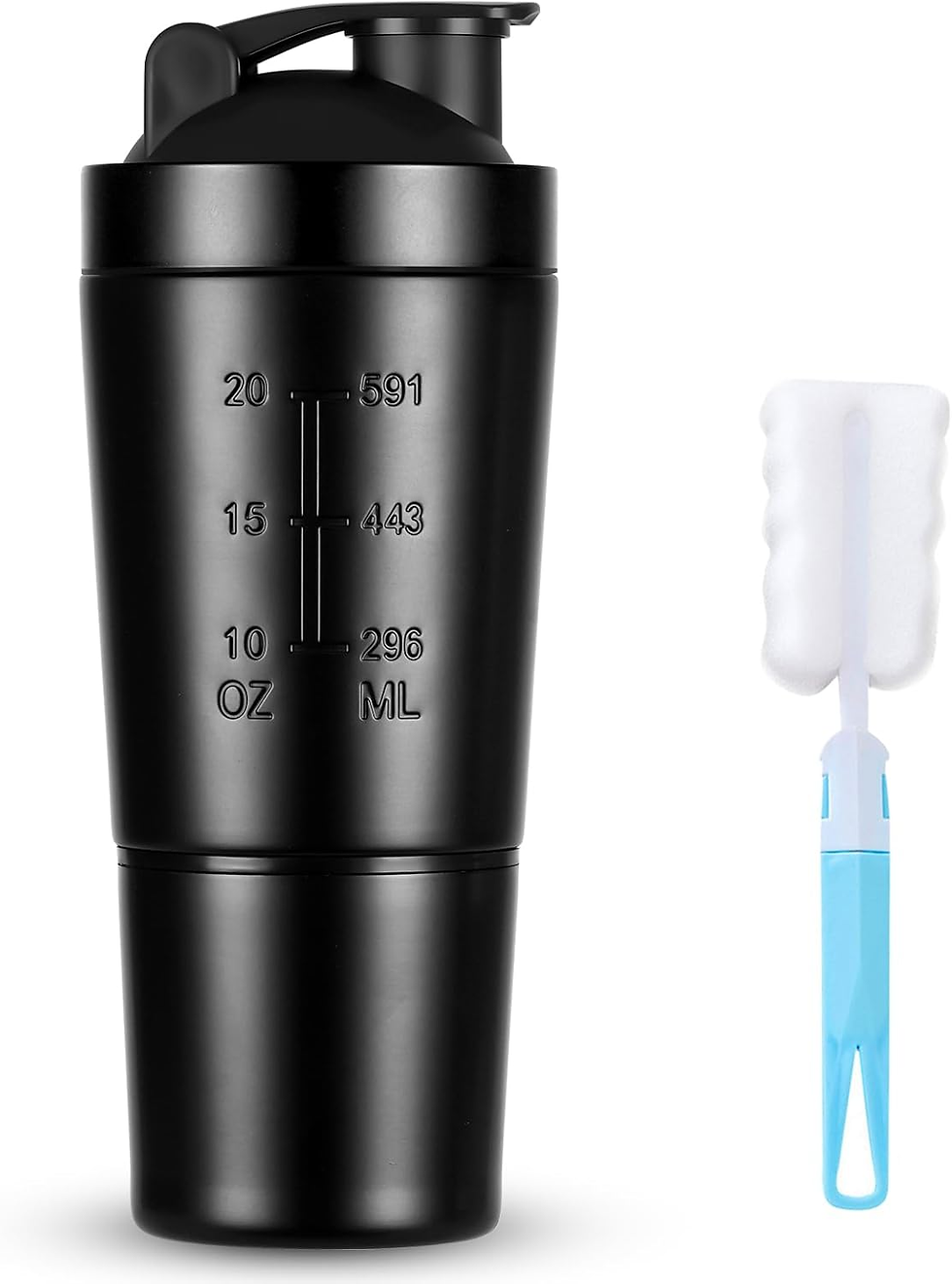 Miniatura: Coctelera De Proteína De Acero Inoxidable 700 + 200Ml, BPA Libre, Protein Shaker