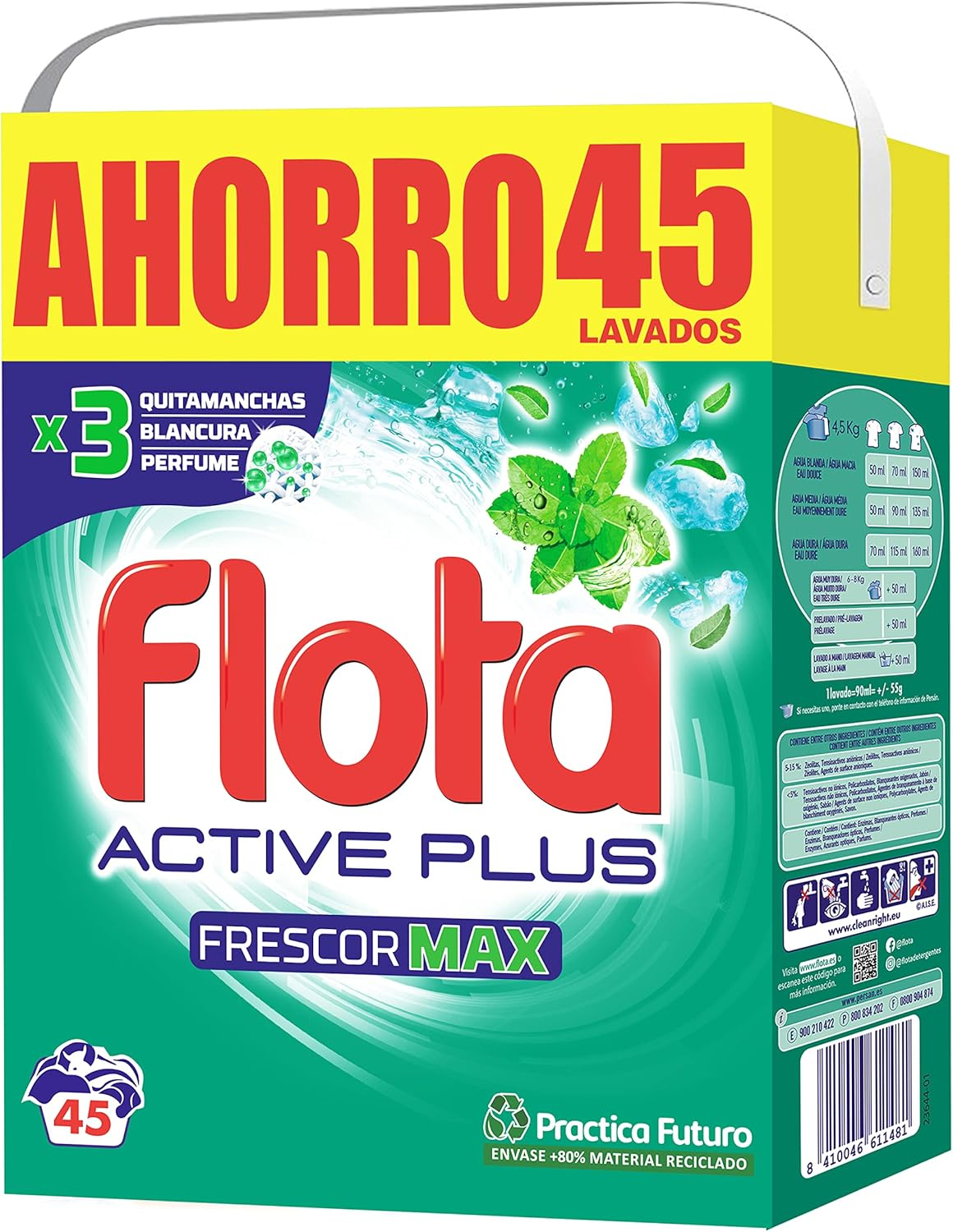 | Frescor Max | Detergente Lavadora En Polvo | Ropa Blanca Y De Color | Antimanc
