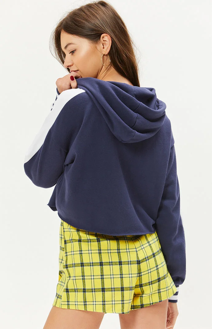 Thumbnail: LA Hearts Striped Sleeve Cropped Hoodie