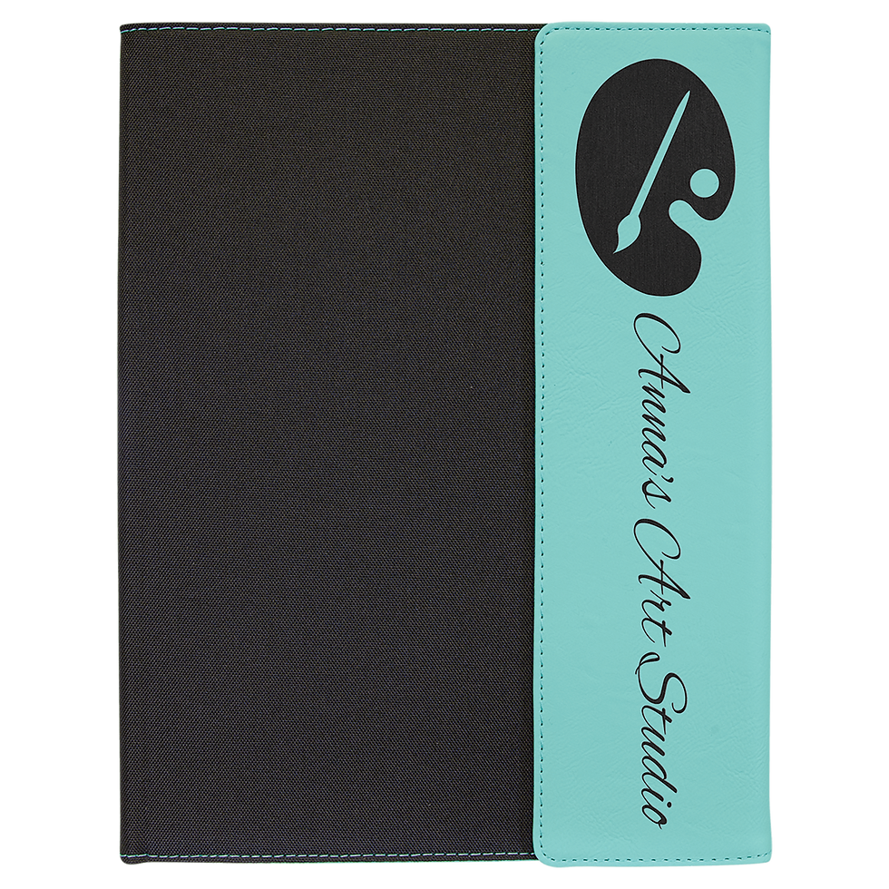 Thumbnail: 9 1/2" x 12" Laserable Leatherette / Canvas Portfolio with Notepad