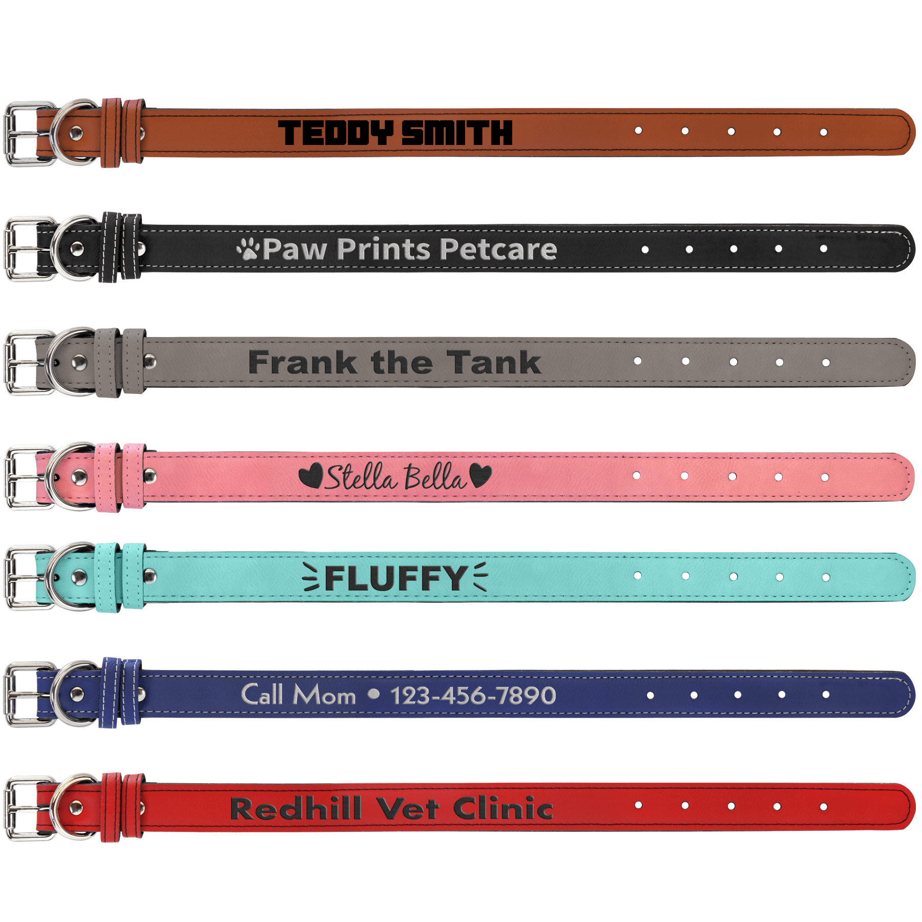 Medium 19" x 1" Laserable Leatherette Dog Collar
