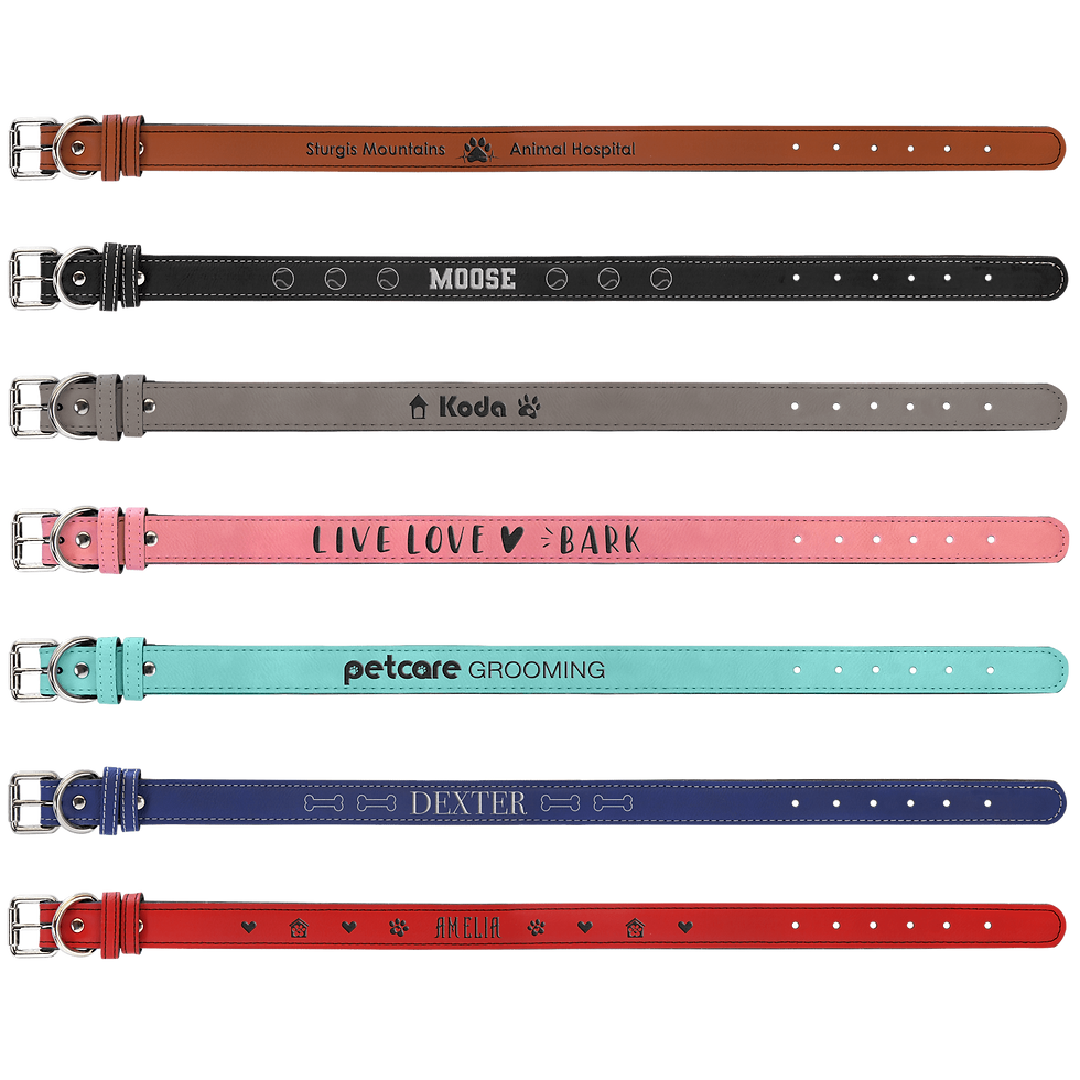 Extra Large 27" x 1 1/4" Laserable Leatherette Dog Collar