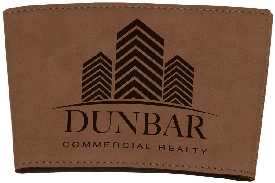 3" Dark Brown Laserable Leatherette Mug Sleeve