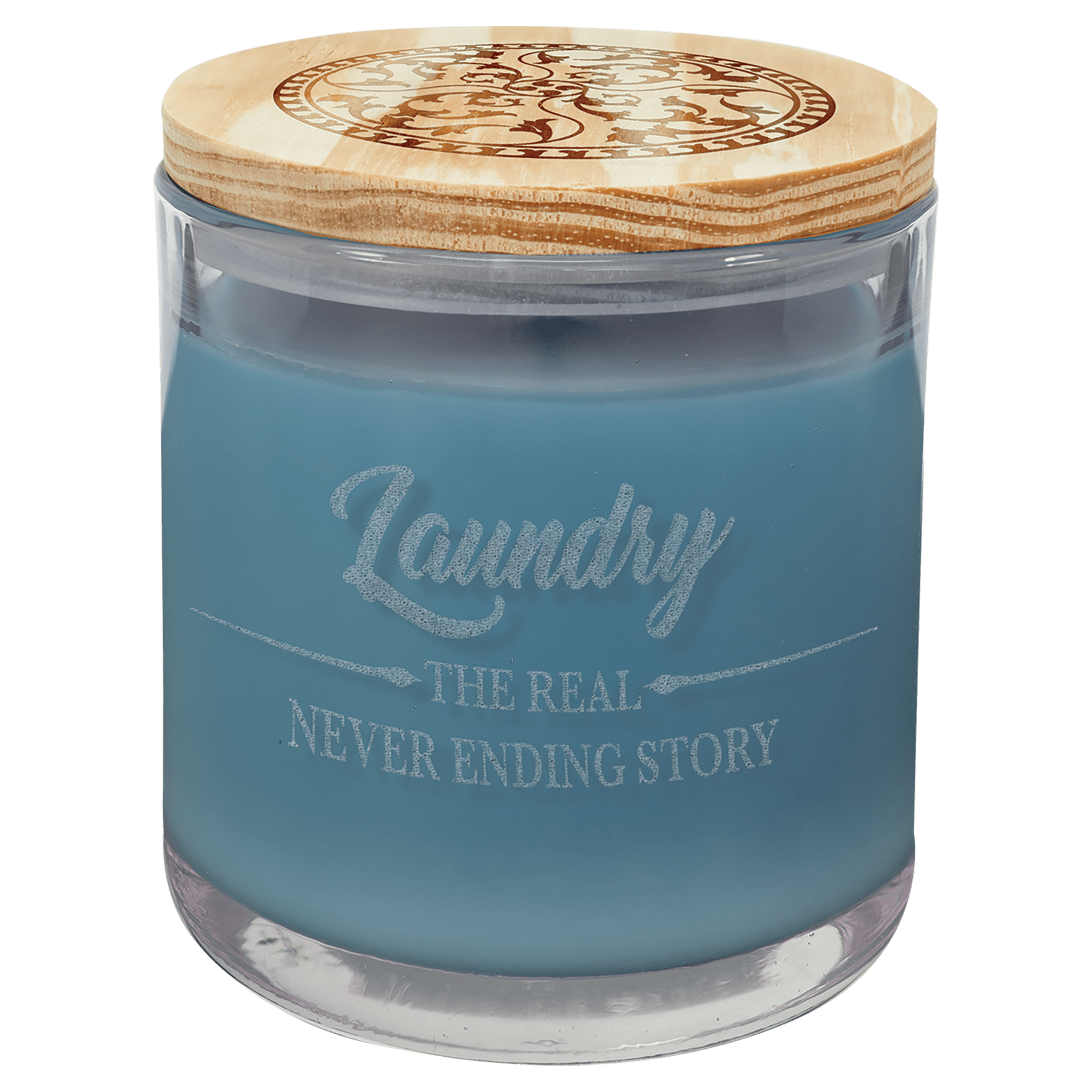 14 oz. French Linen Candle in a Glass Holder with Wood Lid