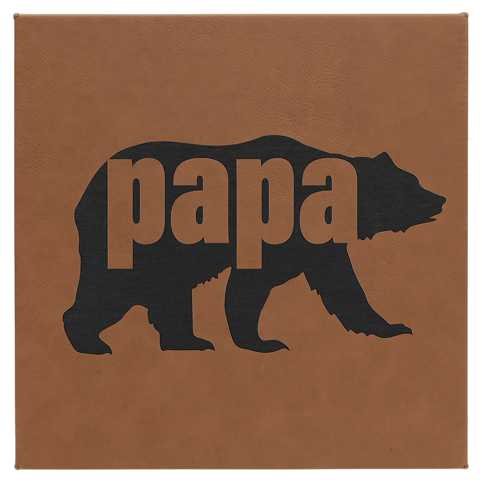 10" x 10" Dark Brown Laserable Leatherette Wall Decor with Sawtooth Hanger