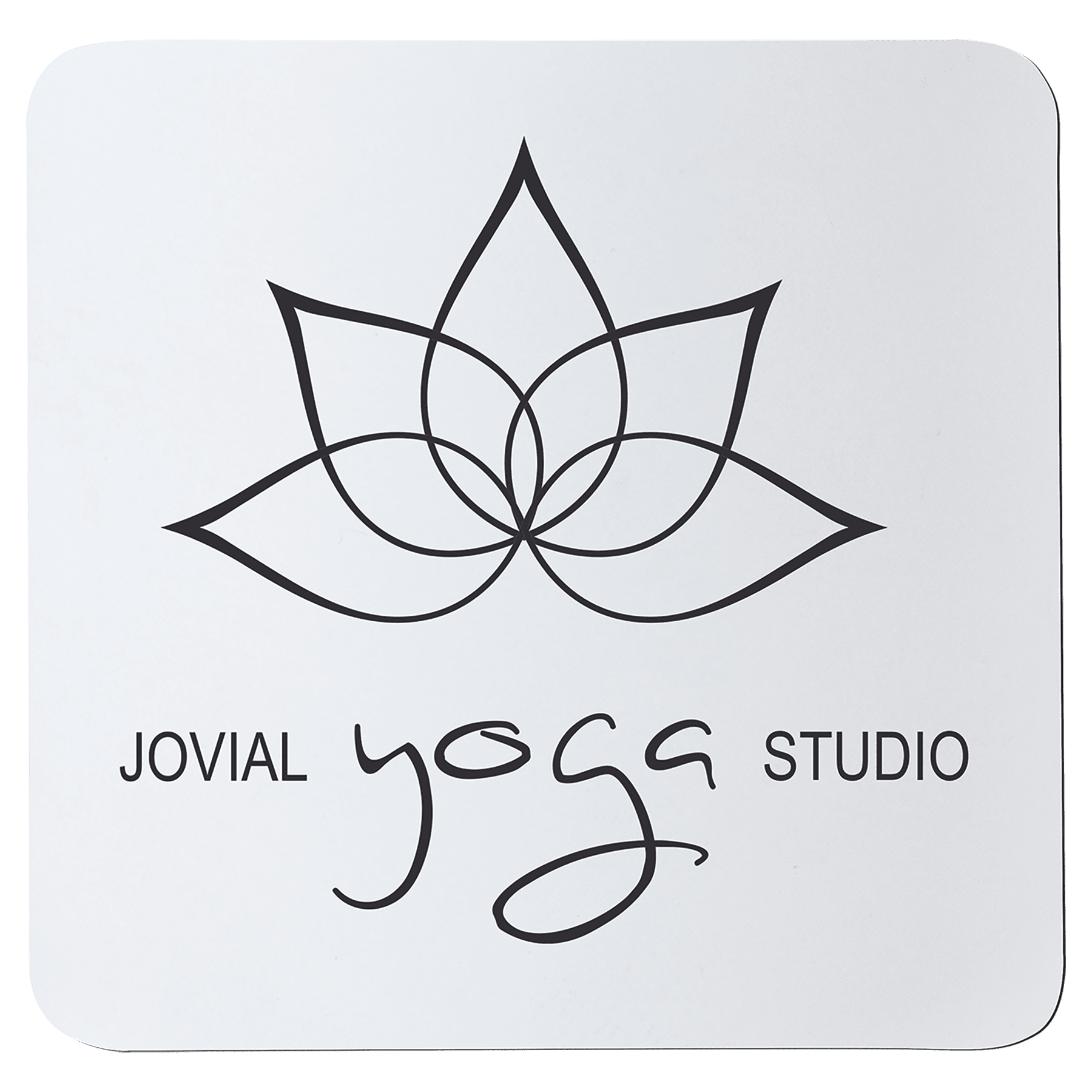 3 3/4" x 3 3/4" Square White/Black Silicone Coaster