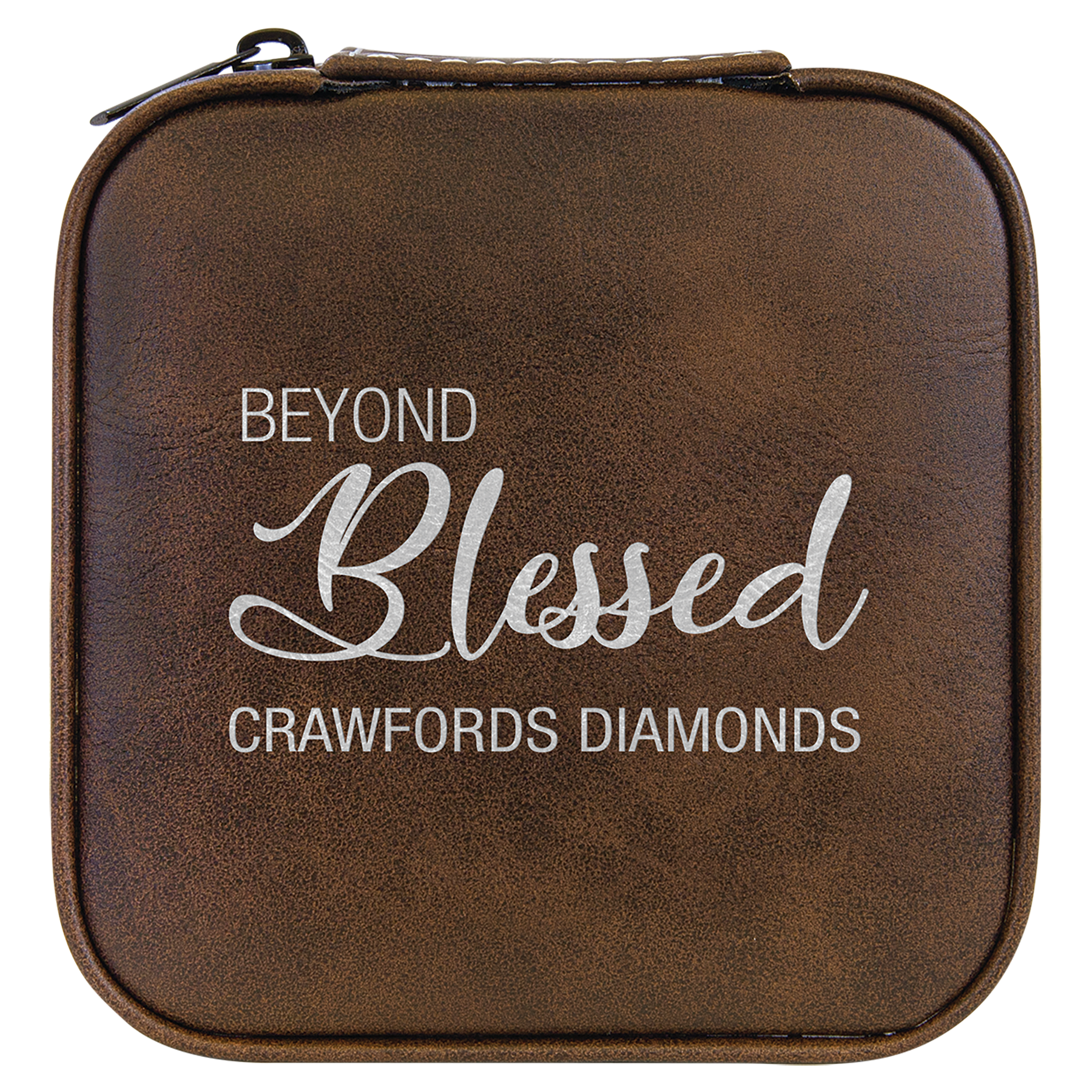 Rustic/Silver Tan lining Jewelry Box/Travel/Home Leatherette