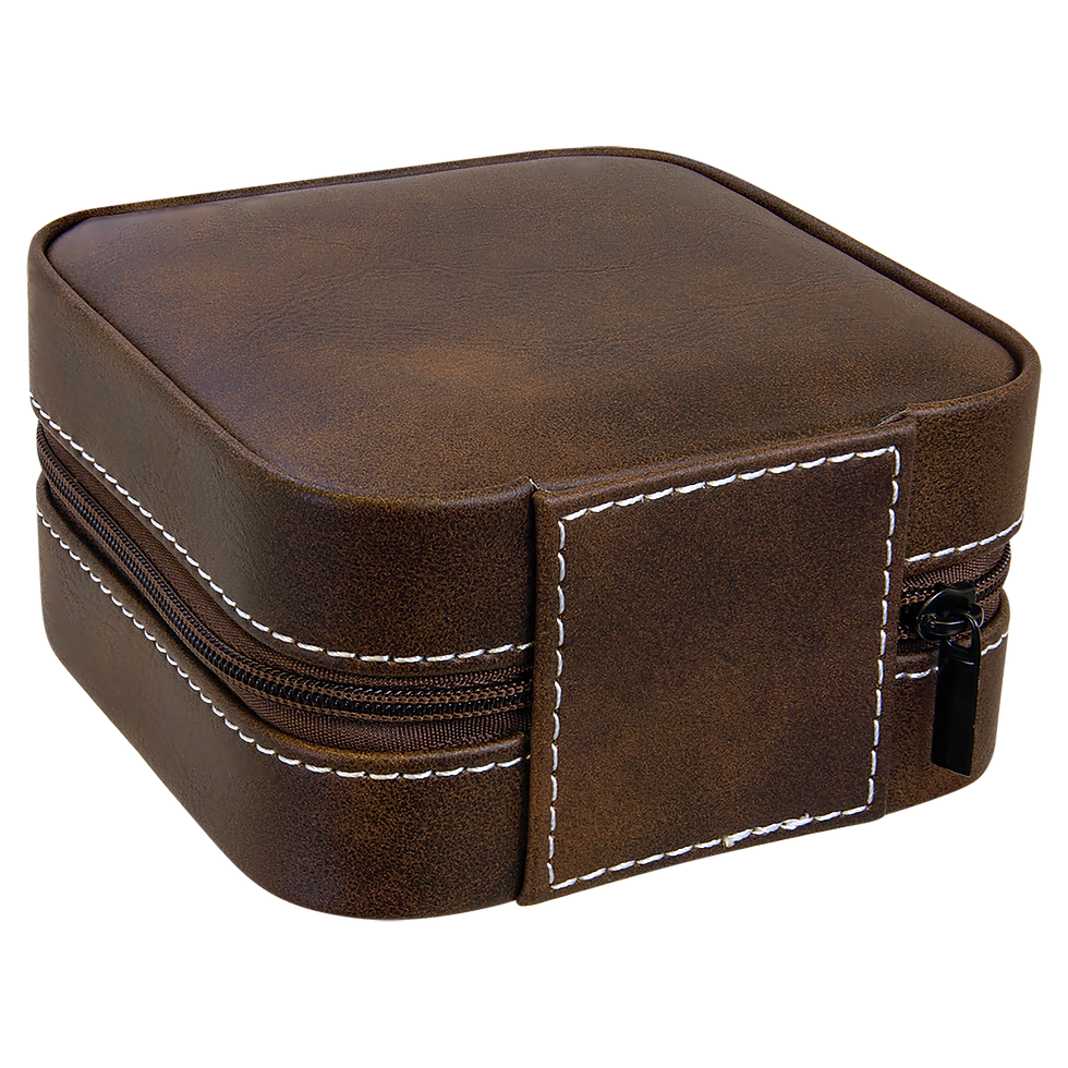 Thumbnail: Rustic/Silver Tan lining Jewelry Box/Travel/Home Leatherette