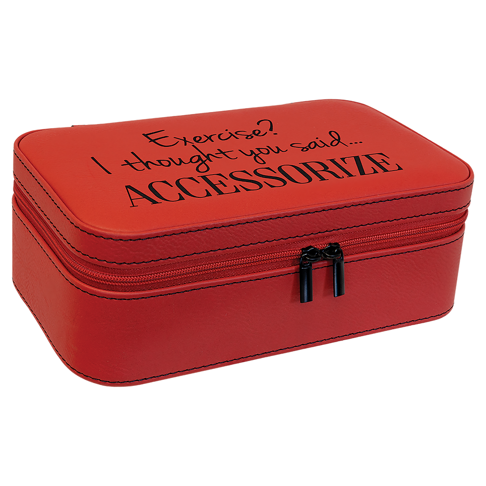 Thumbnail: Red/Black Jewelry Container/Box, Leatherette