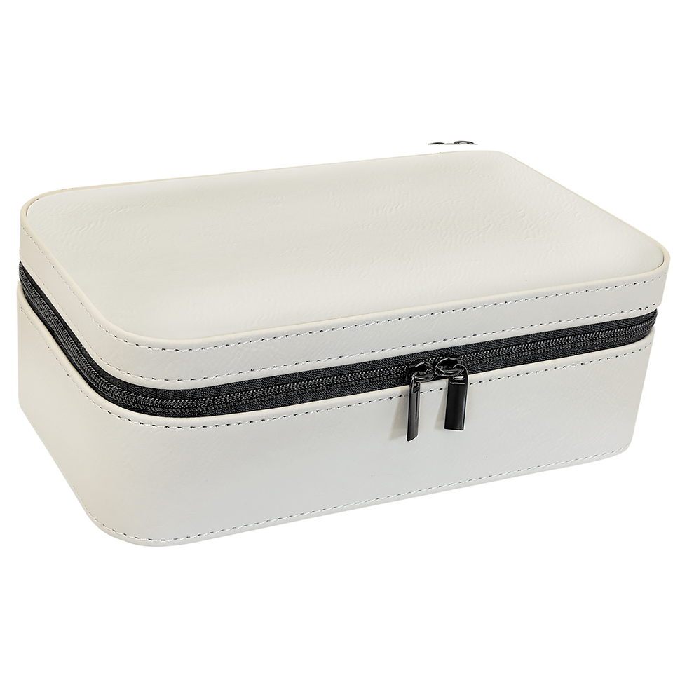 Thumbnail: White/Black Jewelry Container/Box, Leatherette