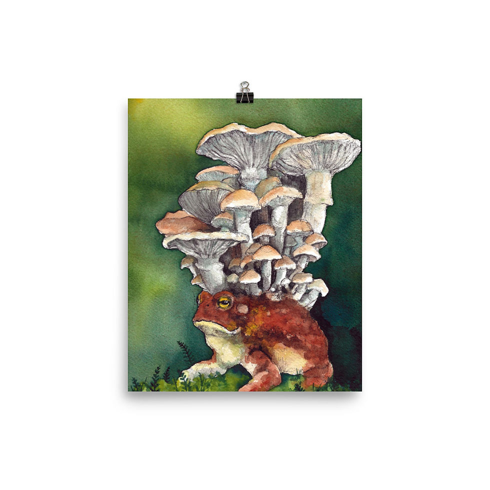 Mushroom Toad watercolor print