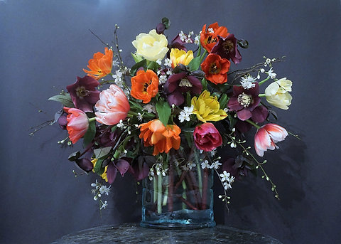 Large Glass Vase Arrangement Acanthusfloristry