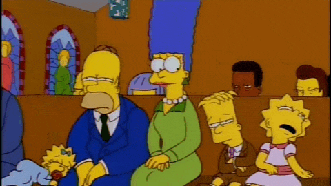 The Simpsons sleeping in church gif