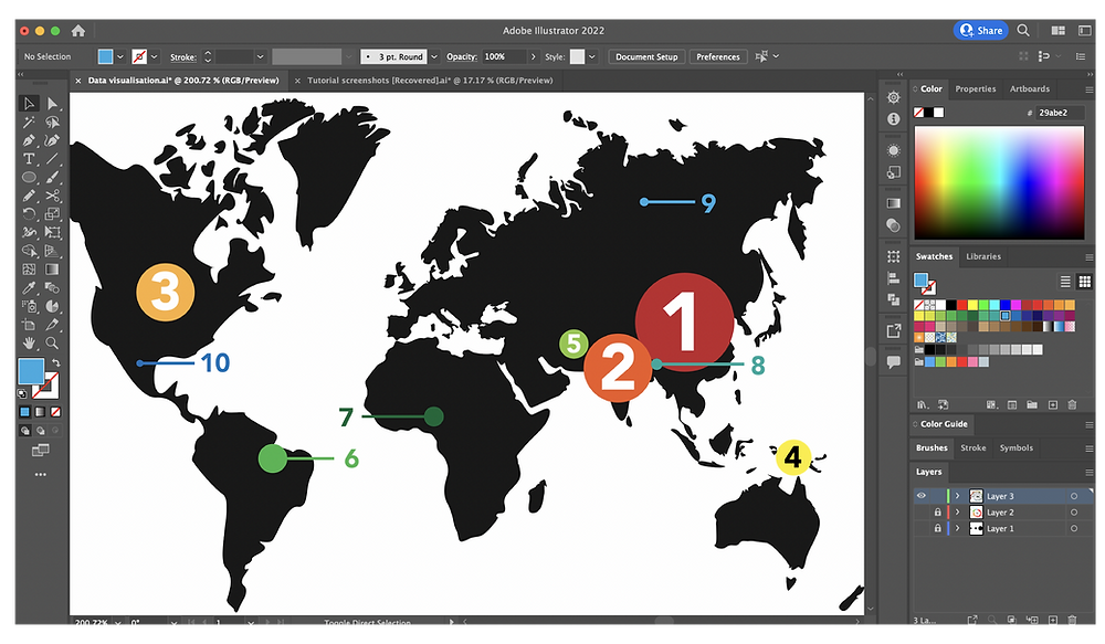 Adobe Illustrator map chart tutorial