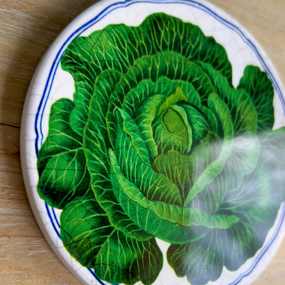 Thumbnail: 'Vintage produce' coaster set (cabbages)