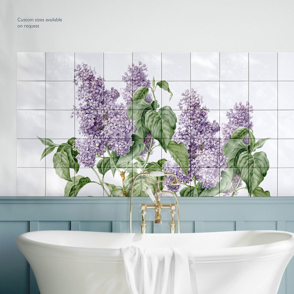 Thumbnail: 'Lilac' ceramic tile wall mural