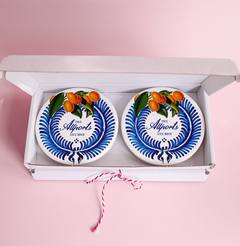 Thumbnail: Personalised monogram coaster set