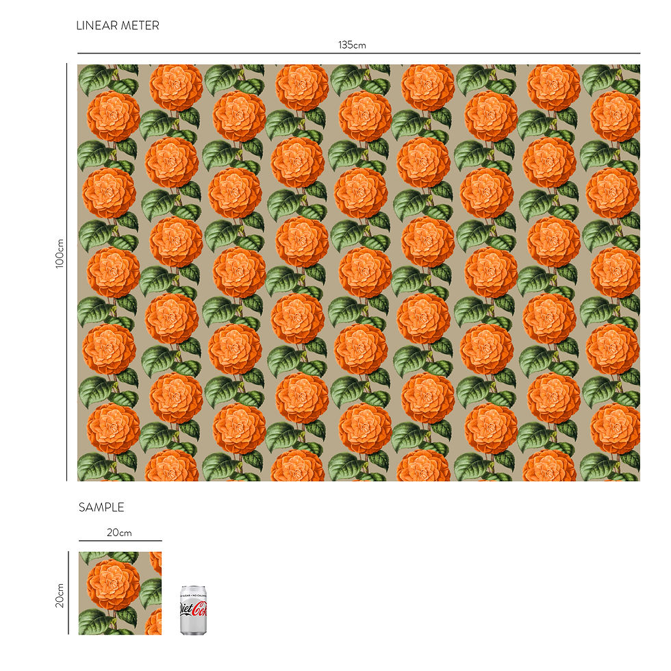 Thumbnail: 'Camellia' fabrics (Oat)