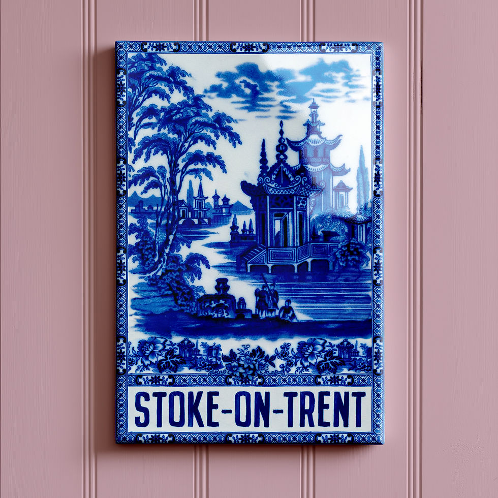 Thumbnail: 'Blue cities' wall art (Stoke-on-Trent)