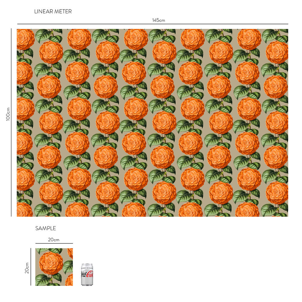 Thumbnail: 'Camellia' fabrics (Oat)