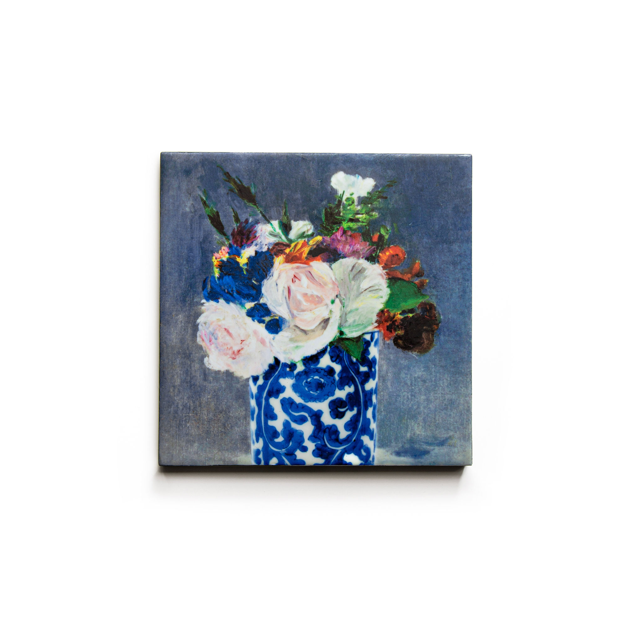 'Pink roses' ceramic wall art