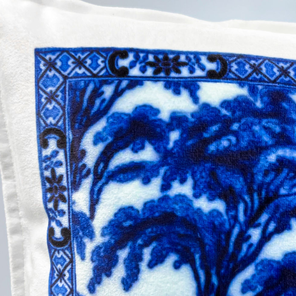 Thumbnail: 'Blue cities' cushion cover (Stoke-on-Trent)
