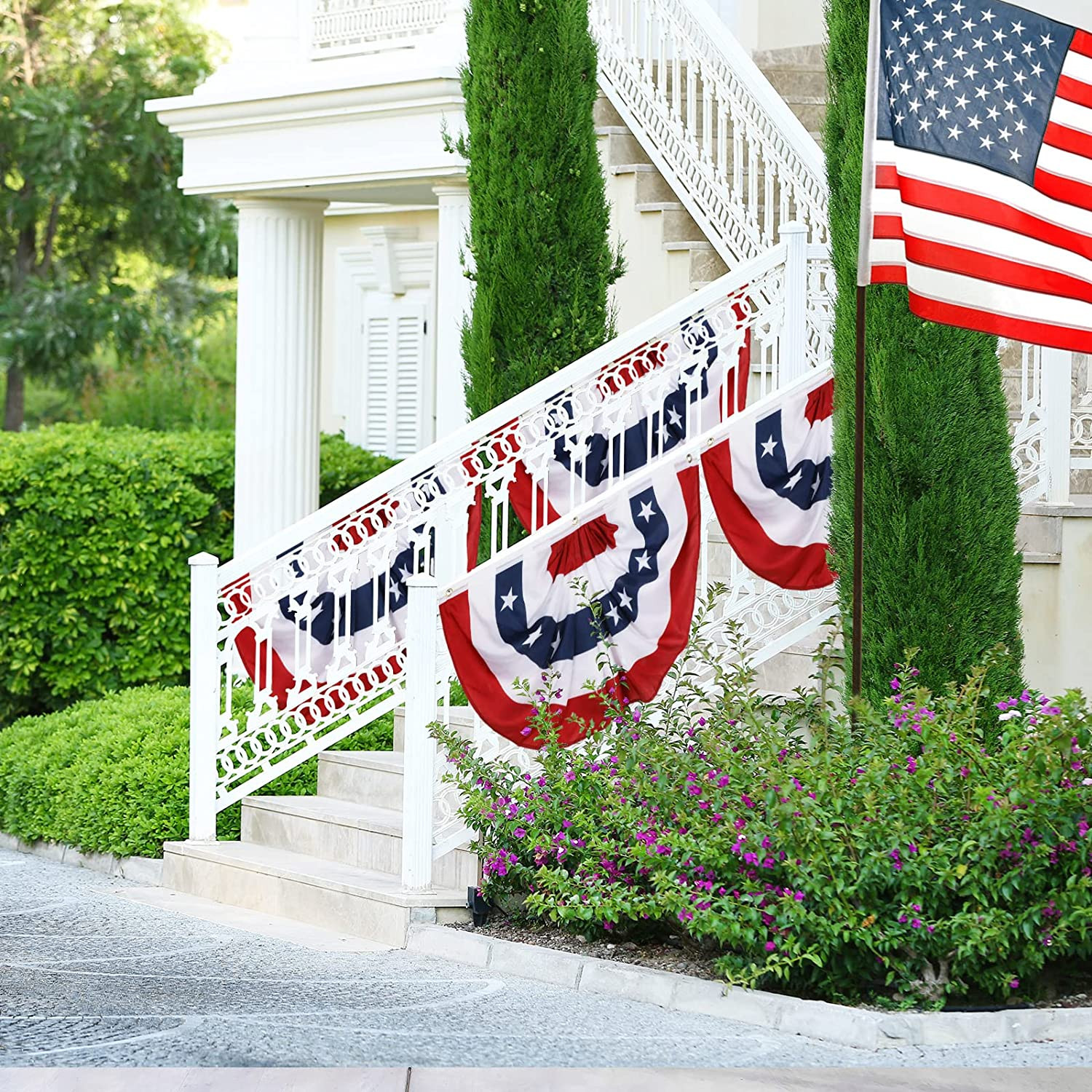 Patriotic Decorations, 4th of July Pleated Fan Flags