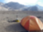 camping in the Andes
