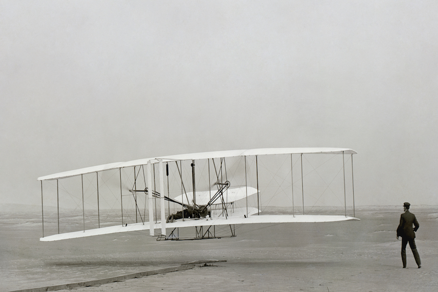 First powered airplane flight...