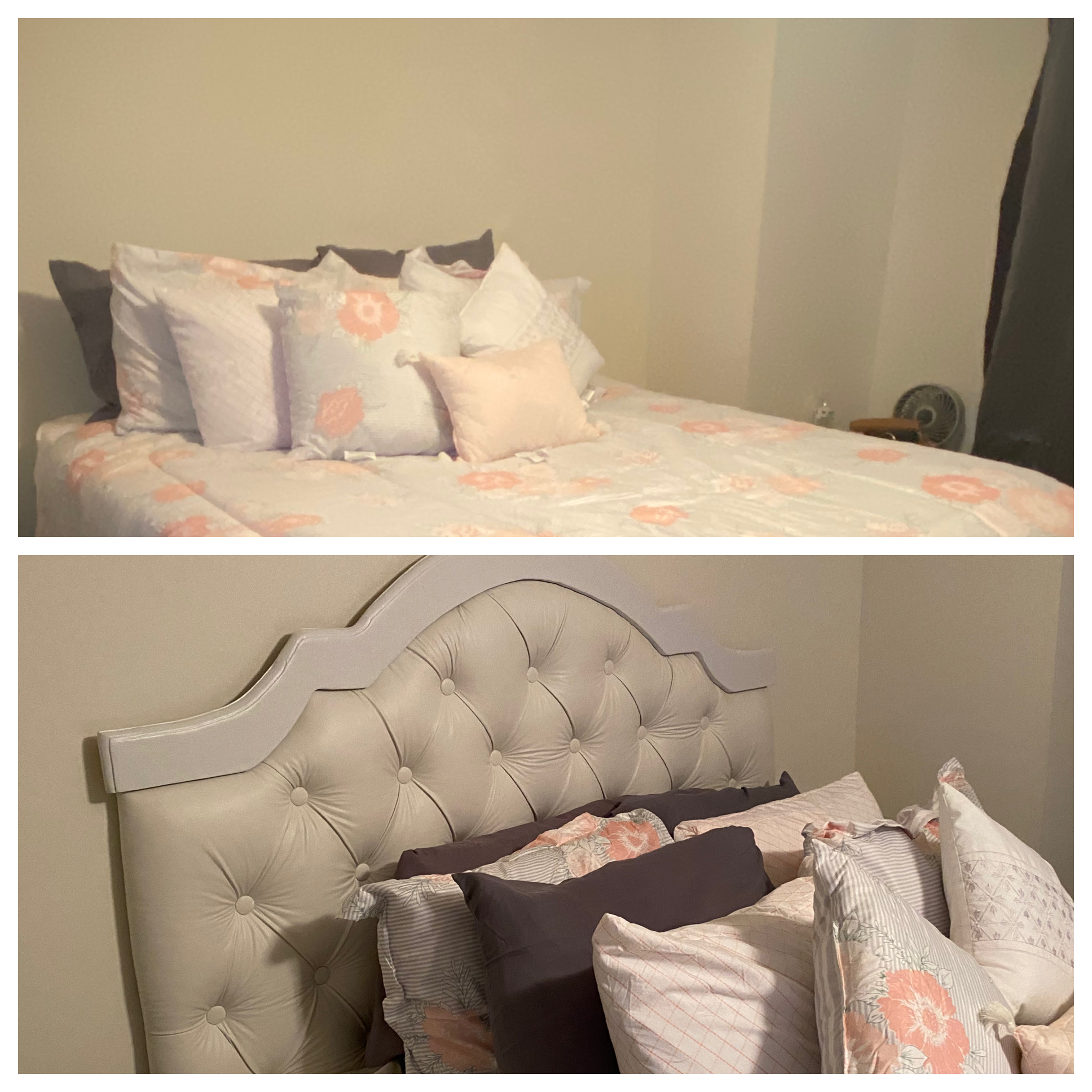 queen with wood trim