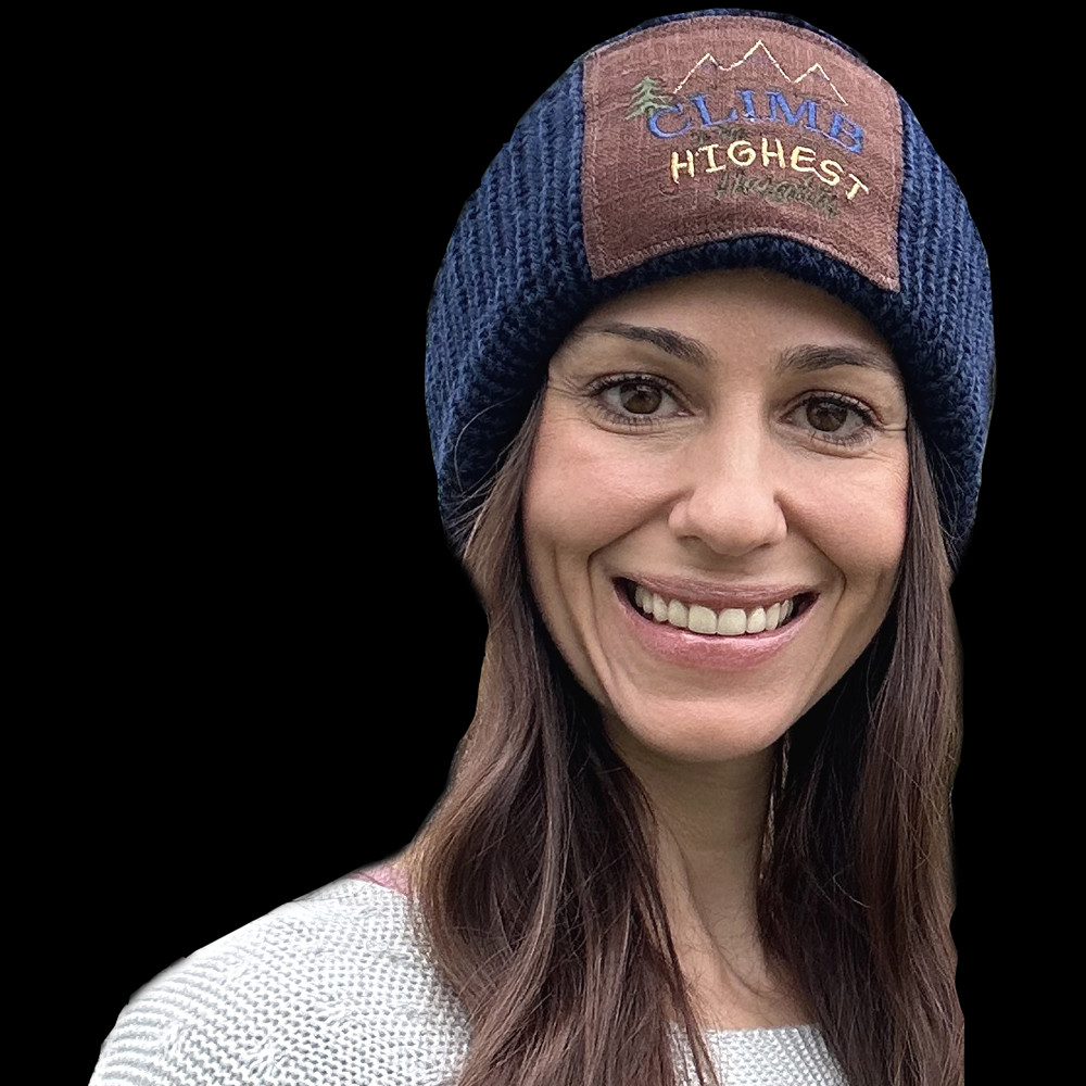 Wool Beanie Embroidered Climb To The Highest Heights