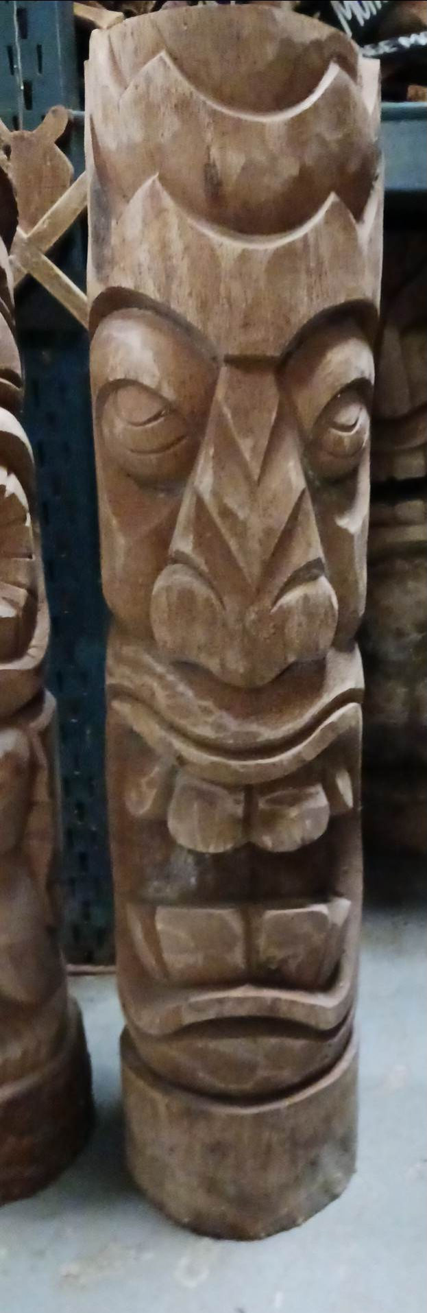 Miniature : Statue Totem tiki en bois de cocotier - 1 mètre