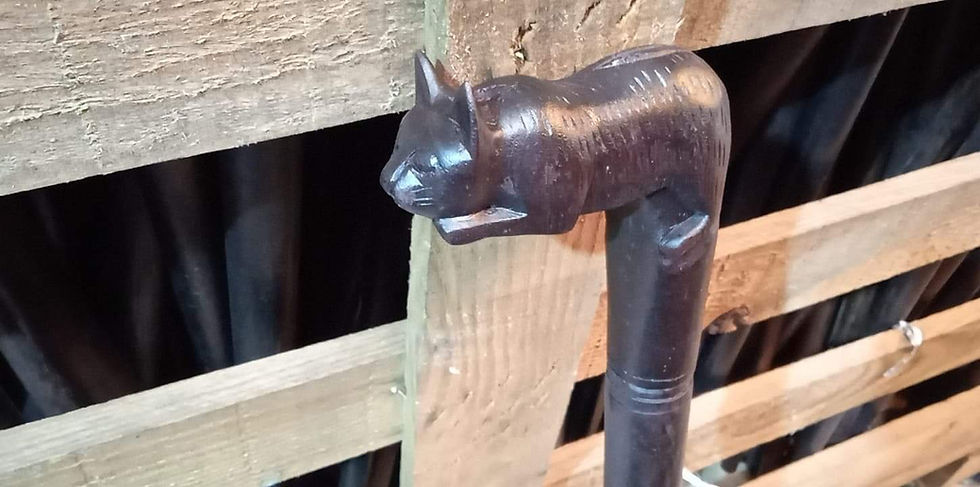 Miniature : Canne en bois sculptée