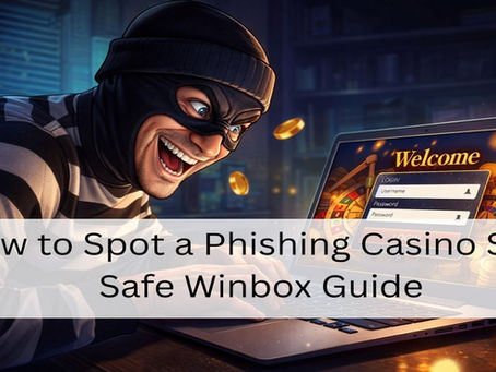 Shady burglar in a mask typing on a laptop and logging into a fake online casino site while laughing, surrounded by glowing coins.