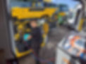 Man working on truck airconditioning