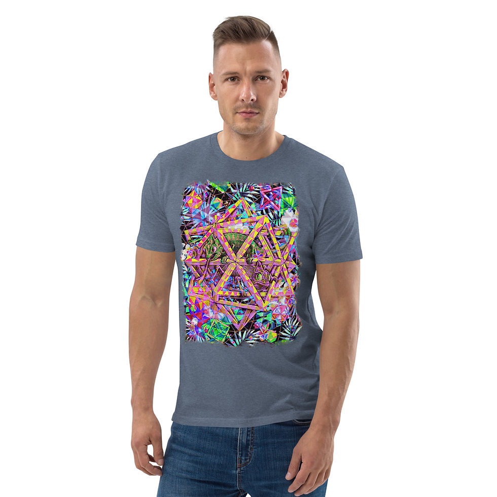 Thumbnail: Unisex organic cotton t-shirt (Chameleons)