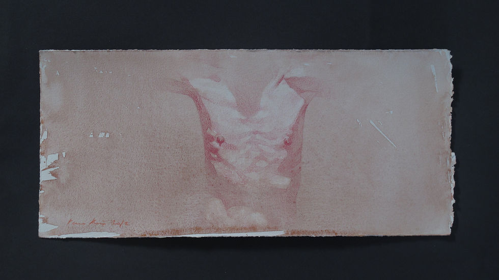 "Torso III". Acuarela y lapiz. 2012