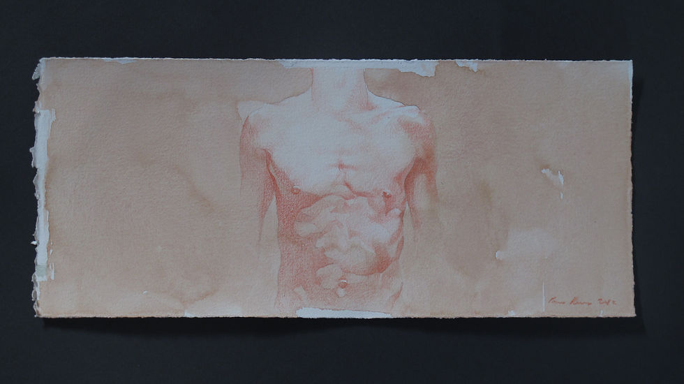 "Torso I". Acuarela y lapiz. 2012
