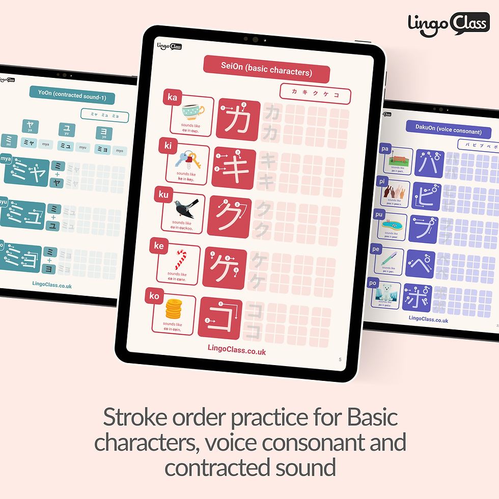 Thumbnail: LingoClass Japanese Katakana Ｗriting Worksheet (Digital)