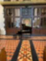 The Yamaha C3 Grand Piano, positioned for a concert