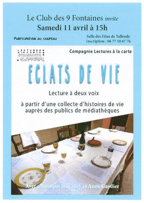 Lecture à deux voix, le 11 avril 2026