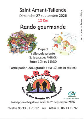 Randonnée gourmande, le 27 septembre 2026